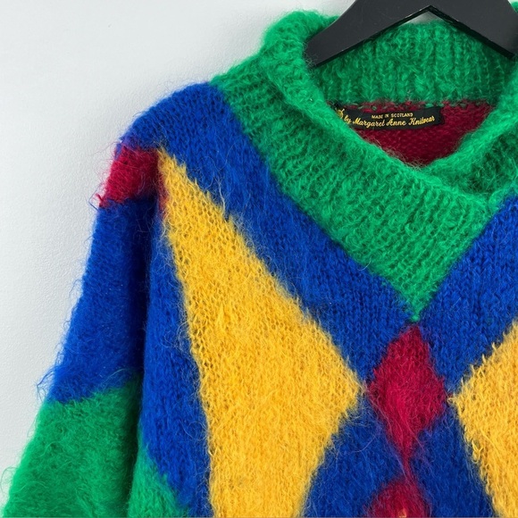 Handmade Colorful Geometric Sweater. Made in Scotland - Picture 6 of 11